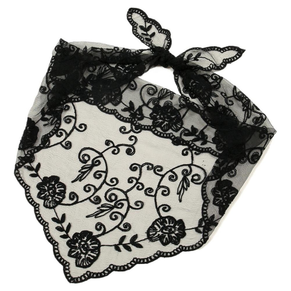 Fashion Lace Triangle Headscarf Retro Triangle Hair Bands Elegant Headwear R5