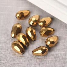 Teardrop 5x3 7x5 12x8 15x10 18x12mm Faceted Crystal Glass Loose Crafts Beads lot-5x3mm(100pcs)-Gold