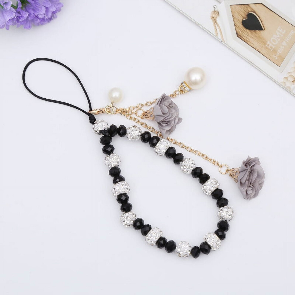 Cell Phone Straps Creative Crystal Flower Pendant Phone Charm Non-Slip Phone Lanyard Wrist Strap For Decoration 9448483627207