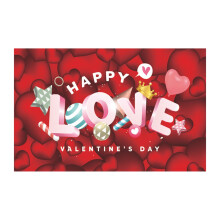 Valentine's Day Banner – Happy Valentine's Day Cloth Background Flag for Party Wall Decoration, Home & Wedding Supplies