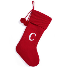 16.5 Inches Christmas Stockings with Initials, Knitted Christmas Stockings Fireplace Xmas Stockings for Kids,Family Holiday Party Decoration