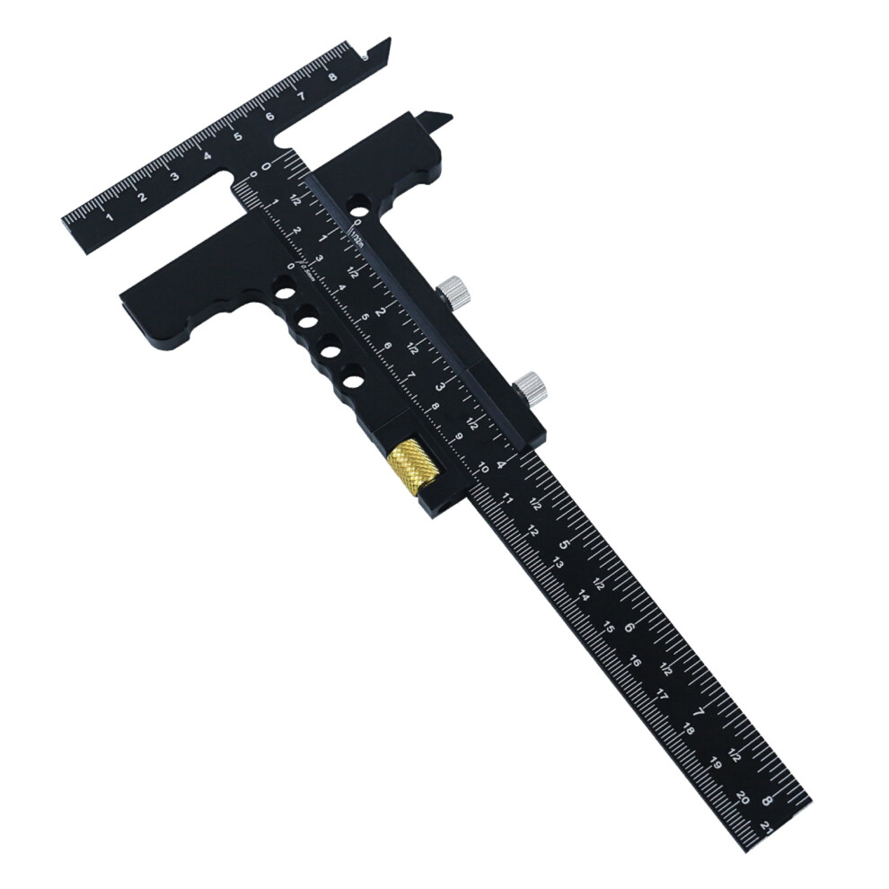 Woodworking Ruler Â Accurate Angle & Edge Scribe Tool, Aluminum Alloy Slider Ruler, Compatible With Woodworker Tools 9448483629218