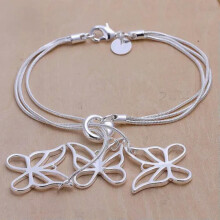 Many Types 925Sterling Silver Women's Fashion Accessories Chains Bracelet 8" -3 Butterfly Bracelet-H166