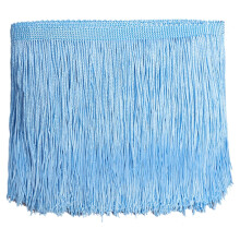 10-Yard Light Blue Polyester Fringe Trim, 15cm Tassels for DIY Costumes, Curtains, Lamps, Furniture – Compatible with Sewing