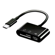 3-in-1 OTG Card Reader: Dual-Slot SD/TF/Micro SDXC/SDHC Reader, Plug & Play, Compatible with Laptop, PC, Phone