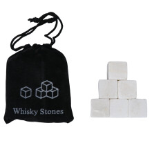 Reusable Whisky Stones Set of 6 with Storage Sack