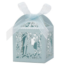 50 Pack Wedding Favor Boxes with Ribbon Candy Gift Boxes for Wedding Adornments Baby Blue