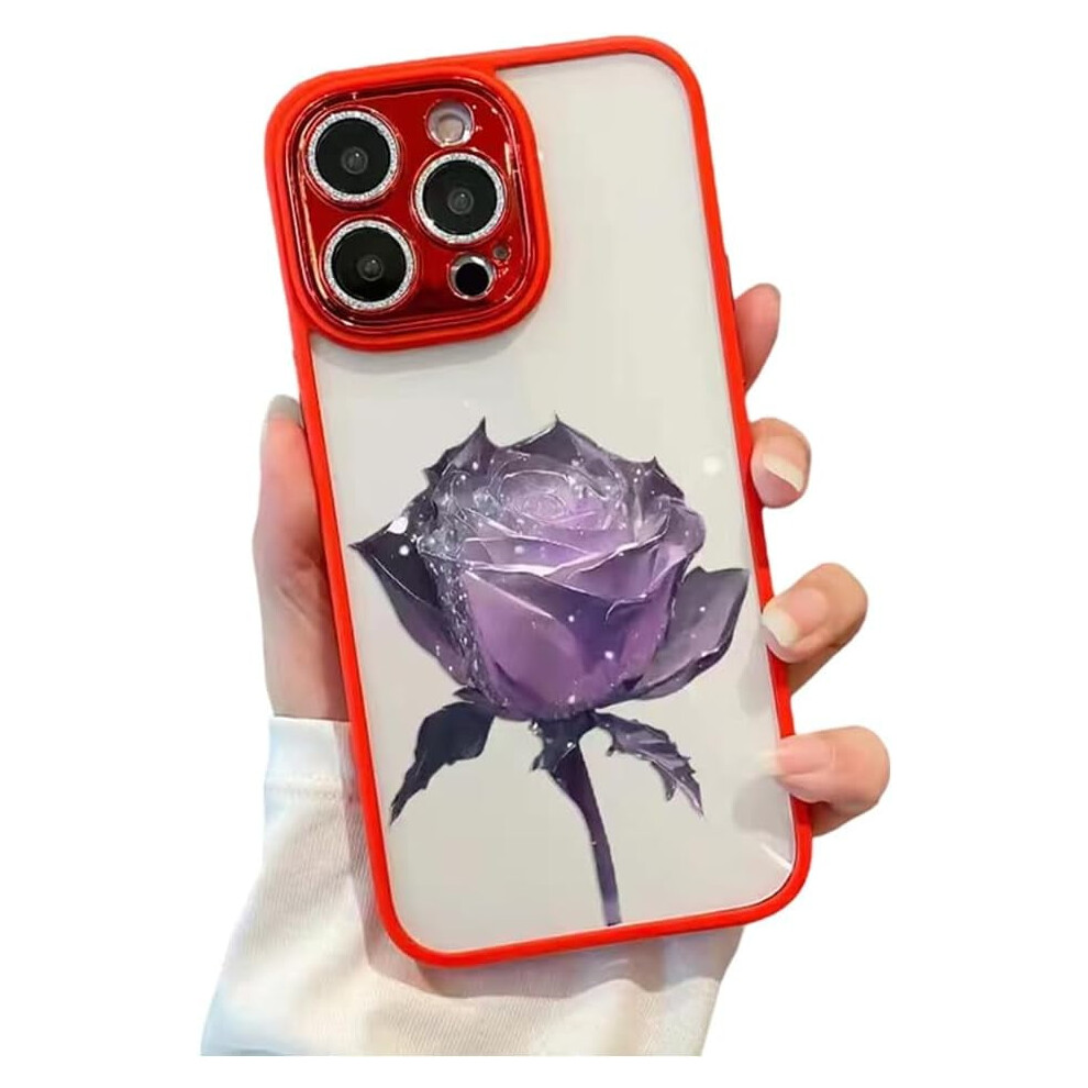 Luxury Matte Rose Glitter Iphone Case With Camera Lens Protection & Shockproof Design Â Compatible With Iphone 14 Red 9448483630566