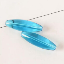 5pcs Long Oval Rugby Shape Large 40x12mm Crystal Glass Loose Beads DIY Jewelry-Lake Blue