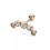 Crystal Opal Ear Stud for Cartilage Helix Tragus - Gold 1