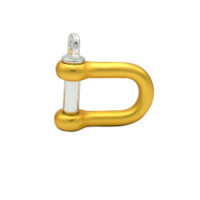 Stainless Steel Mini D-Shaped Bow Shackle, Heavy-Duty Load Clamp for Chains, Wire Rope, Paracord – Compatible with Camping & Survival Gear – Gold