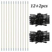 All Inclusive Rotary Sweep System Chimney Cleaning Kit 12 Rods and Brush Head