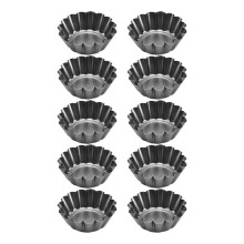Set Of 10 Sturdy Carbon Steel Tart Tins For Home Baking And Pastry Making