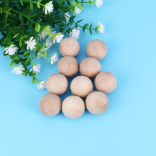 10Pcs Round Ball for Jewelry Accessories Khaki Wood Color Diy Decoration Craft.5In