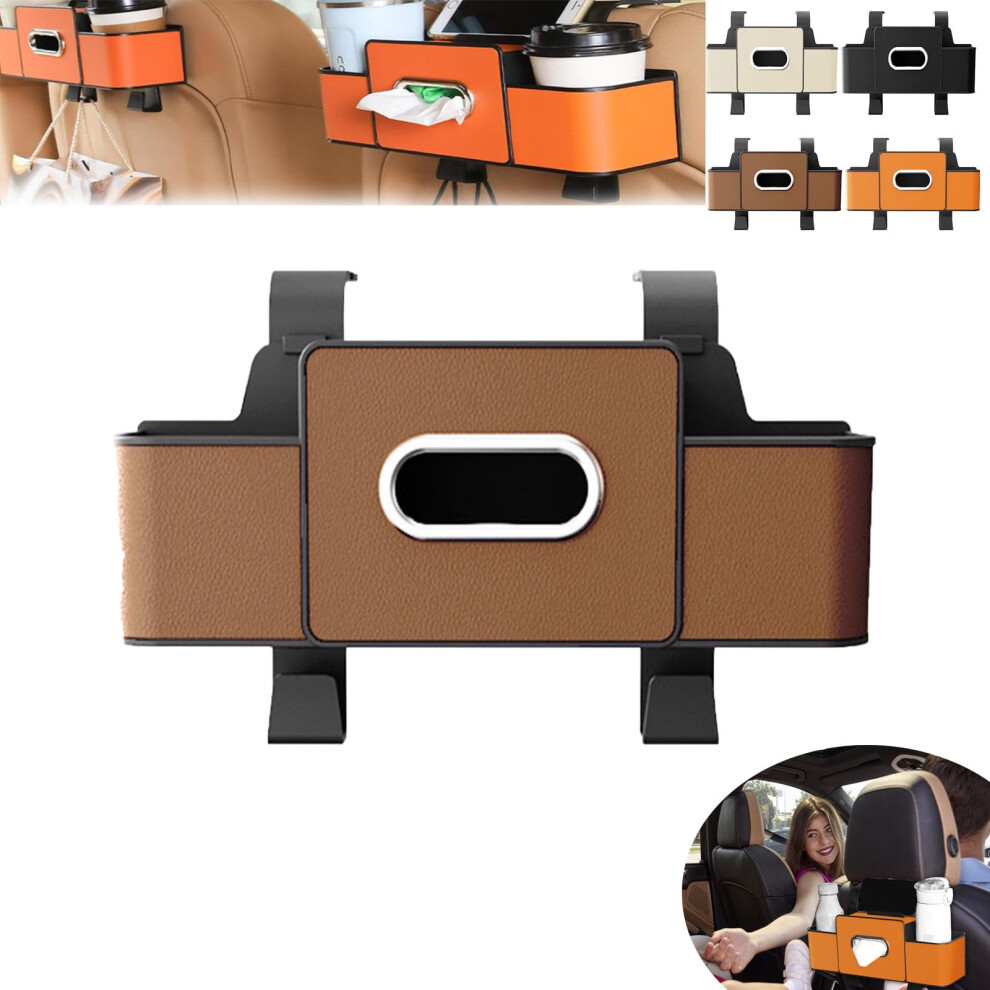 2025 Car Seat Back Storage Box With Cup Hook & Tissue Compartment Â Compatible With Most Vehicles 9448483769228