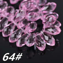 12x6mm 16x8mm 20x10mm 25x12mm Teardrop Faceted Crystal Glass Loose Pendant Beads-64# Coated Pink-16x8mm (20pcs)
