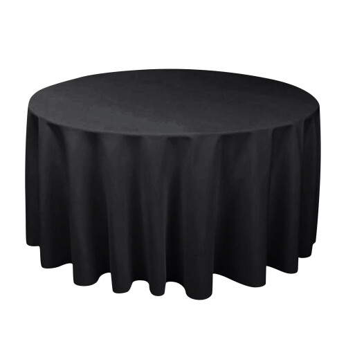 Round Disposable Plastic Tablecloth Black Waterproof