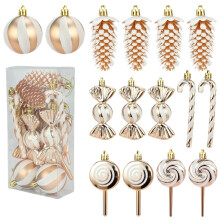 15pcs Christmas Balls Ornaments, Holiday & Tree Decorations, Pinecones Baubles – Compatible with All Christmas Trees