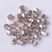 Wholesale 3mm/4mm/6mm Plated Bicone Faceted Crystal Glass Loose Spacer Beads lot-#402 Metal Light Champagne-3mm/200pcs