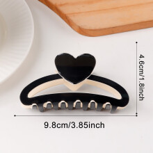 Heart Hair Claw Clips Red Pink Non-Slip for All Hair Types