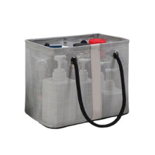 Panier de douche en filet, organisateur de toilette portable gris