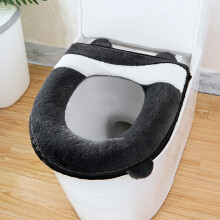Knitted Washable D-Shape Toilet Seat Cushion, Universal Fit, Gray – Compatible with Standard Toilets