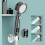 WZXPWT Turbo Shower Head High-Pressure 4-Mode Handheld with 1