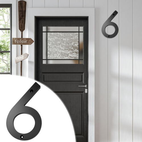 Modern floating shadow house number black acrylic 1 piece 2