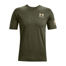 T-Shirt Under Armour Uomo New Freedom Flag, Marine Od Green (390)/Desert Sand, 3X-Large