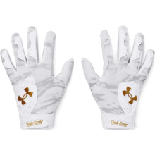 Under Armour Pojkar Youth Clean Up Kultur Baseballhandskar, (100) Vit/Mod Grå/Guld, Medium