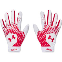 Under Armour Herrar Clean Up Basebollhandskar, (105) Vit/Röd/Röd, Medium