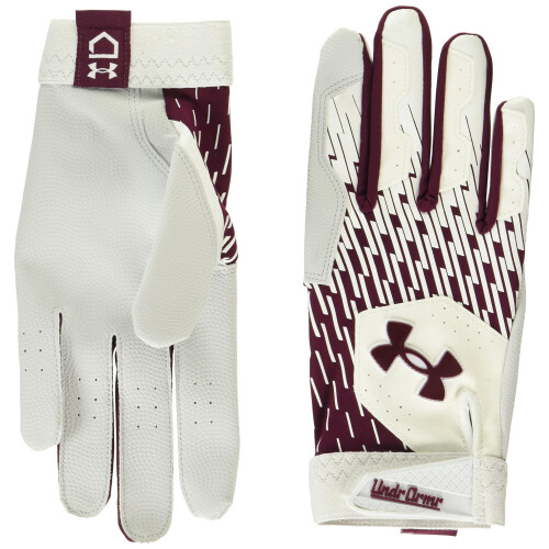Under Armour Guanti da baseball Under Armour Uomo Clean Up, (106) Bianco/Maroon/Maroon, Small