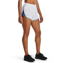 Under Armour Dames Fly by 2.0 Hardloopshorts, (105) Wit/Blauw/Reflecterend, X-Large