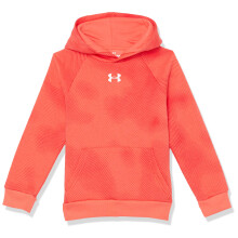Sudadera con capucha impresa Under Armour para niños, (690) Rojo Veneno / Blanco, Grande