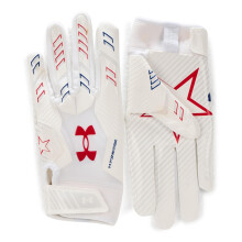 Under Armour Pojkar F9 Novelty Fotbollshandskar, (104) Vit/Royal/Röd, Stor