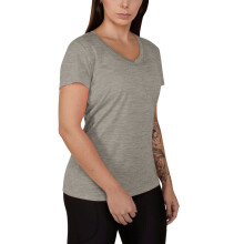 Under Armour Dames Tech V-Hals Twist Korte Mouw T-Shirt, (558) Tin/Ghost Gray/Metallic Silver, M