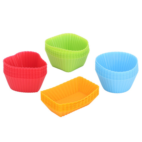 40 Pack Silicone Bento Baking Cups Non-Stick Reusable Muffin Liners 1