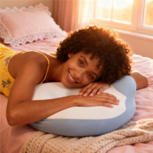 Prone Pillow for Bed All Position Cat Ear Shape Prone Down Sleeping Reading Pillow for Women Men Adults Seniors A