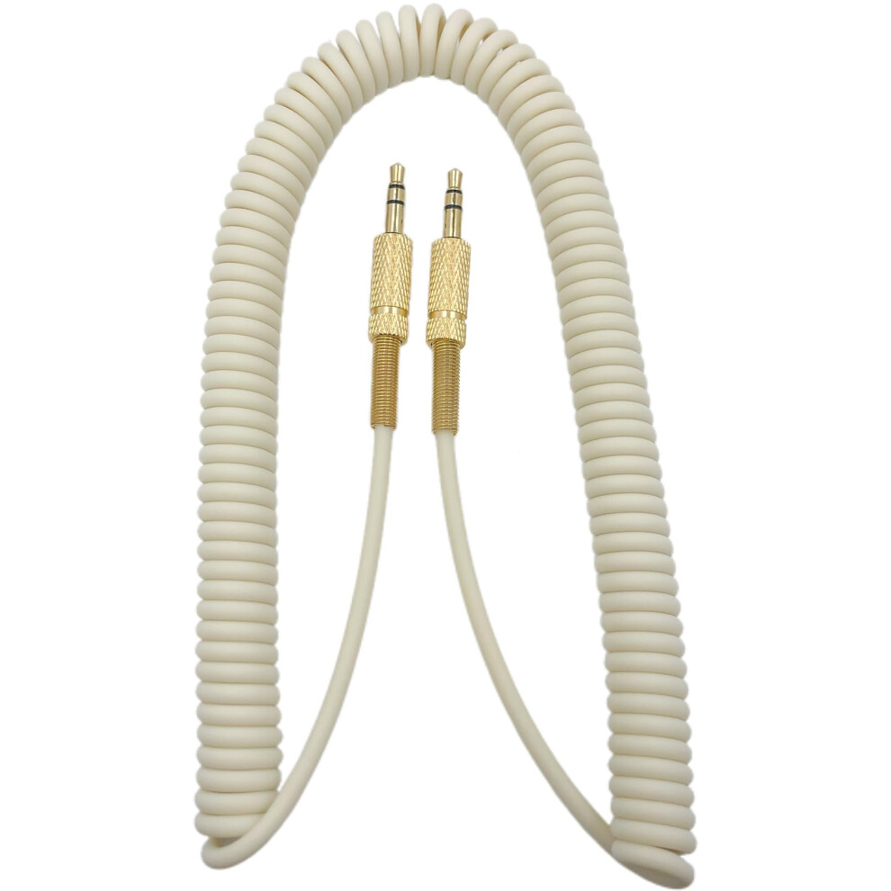 3.5Mm Audio Cable Plated Aux Cord For Marshall Speakers 2Ft Tangle Resistant Stereo Sound Gold/White 9073542784913