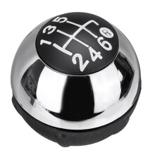 6 Speed Gear Stick Shift Lever Knob Manual Transmission 55344048 for 500 2012-2018 Bright Silver