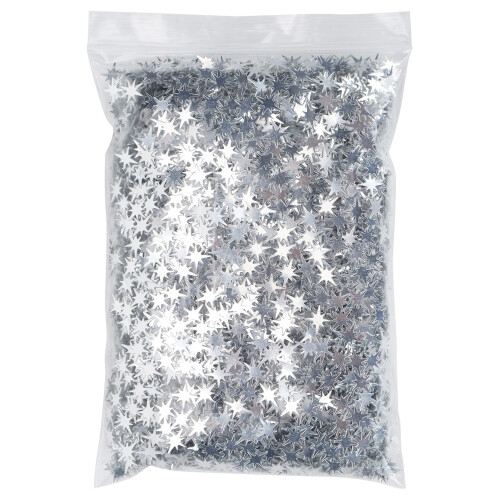 Stern-Glitzersticker 8-Punkt, Silber, PVC, 1 cm 1