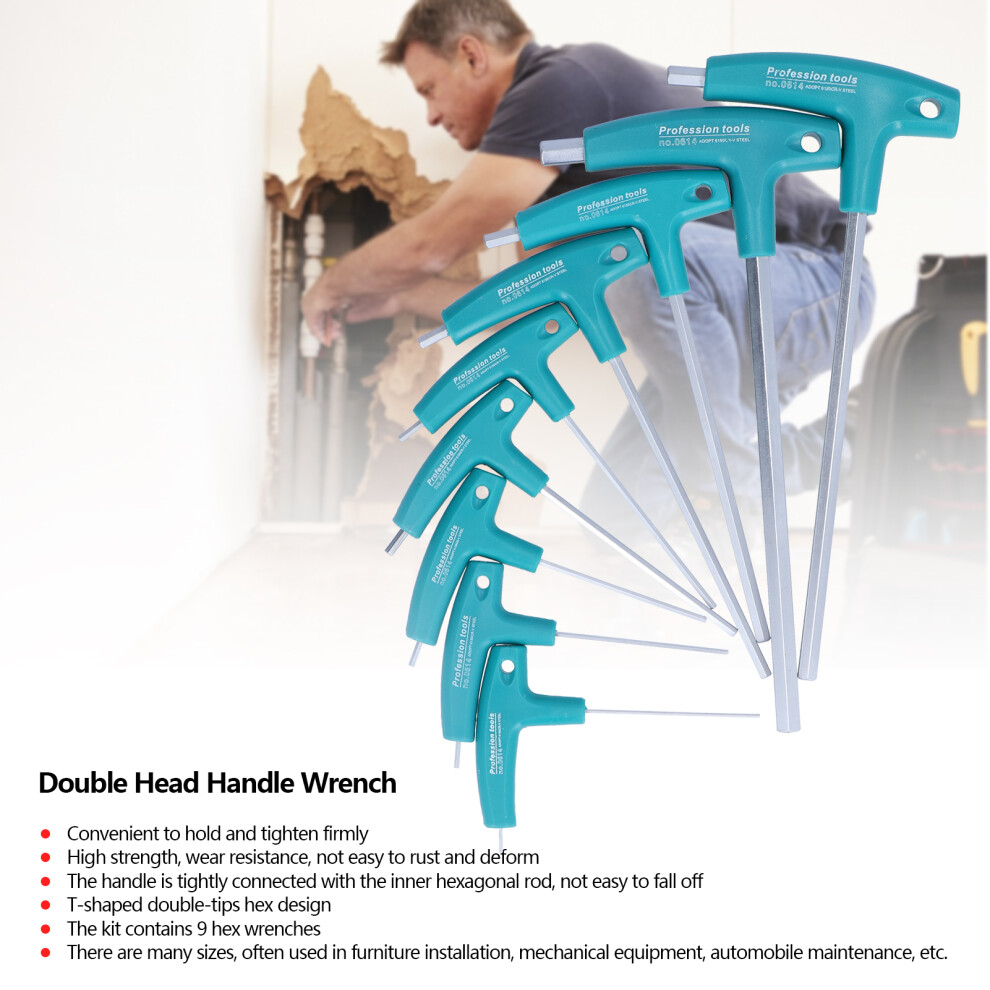 9 Piece T Handle Hex Wrench Set