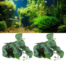 2 Stück Künstliche Wasserpflanzen für Aquarien, realistische Kunststoff-Reben-Dekoration
