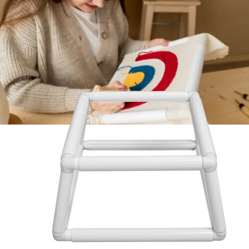 Embroidery Lap Stand Set, Double Layer Cross Stitch Frame, White 1