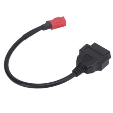 Motorcycle OBD 16Pin to 6Pin Flexible Black Connector Cable for Maintenance