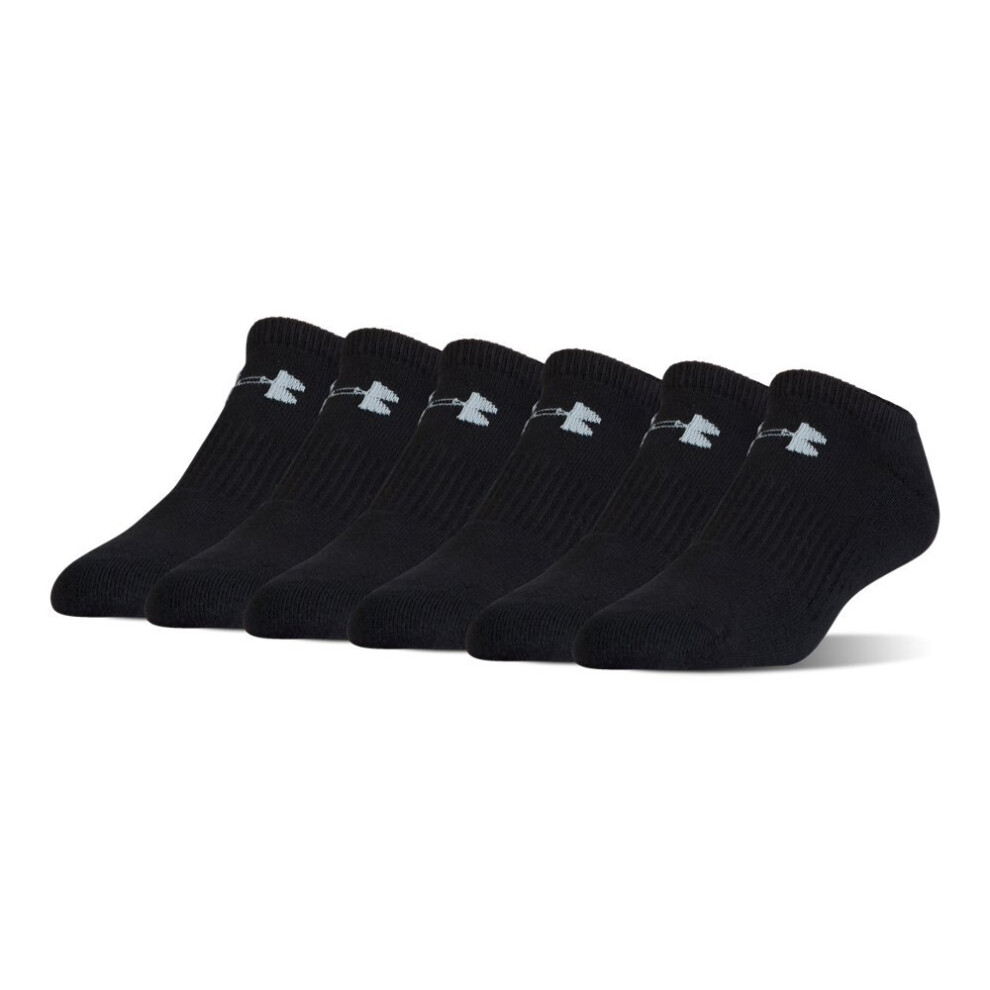 Under Armour Unisex-Adult Cotton No Show Socks, Multipairs (6 Pairs) Medium Black/Gray