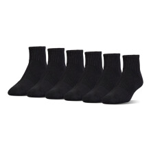 Under Armour Unisex-Volwassen Katoenen Kwart Sokken, Multipacks, Zwart/Grijs (6-Pakken), Groot