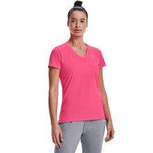 Under Armour kvinders Tech V-Hals Kortærmet T-Shirt, Cerise (653)/Metallic Sølv, XX-Large