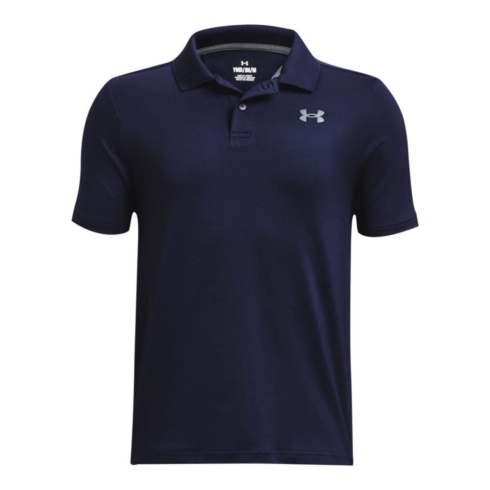Under Armour Boys Performance Polo, (410) Midnight Navy / / Pitch Gray, Large Blue