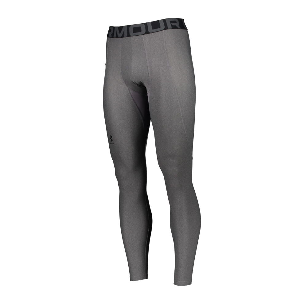 Under Armour Men's Heatgear Armour Leggings, Carbon Heather (090)/Black, Large Tall